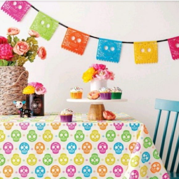 NWT Sugar Skull☆Day of the Dead☆Halloween ☆ Decorative tablecloth - Picture 3 of 12